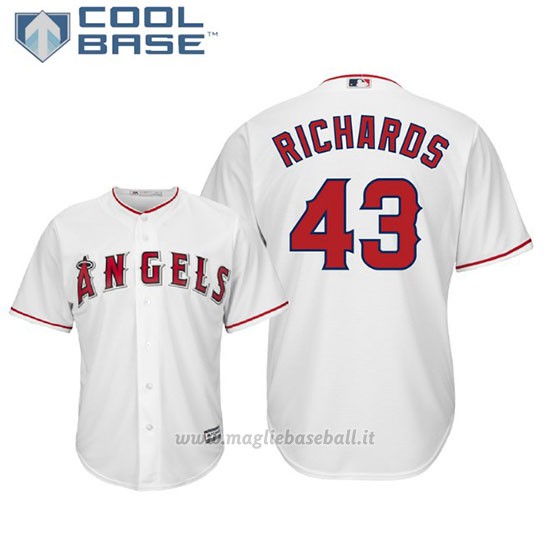 Maglia Baseball Uomo Los Angeles Angels Garrett Richards Cool Base Majestic Bianco